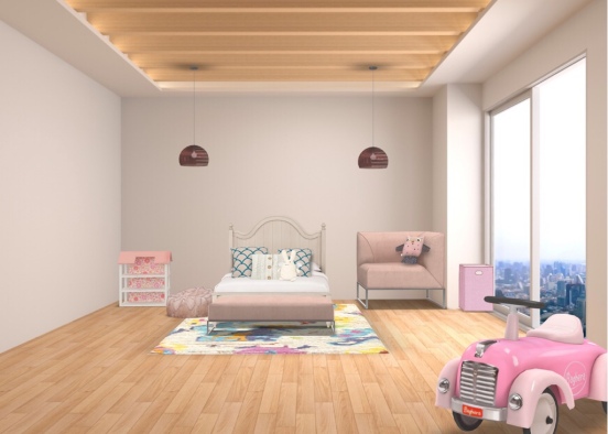pink girls room Design Rendering