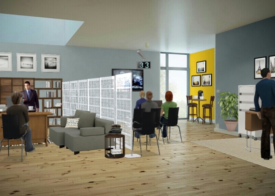 Office with waiting room Design Rendering