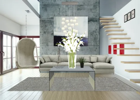 Modern Living Spot Room Design Rendering