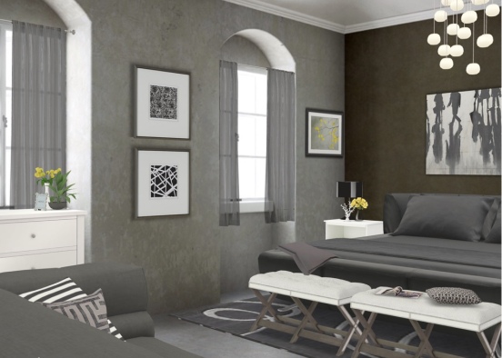 Black, White and Yellow Design Rendering
