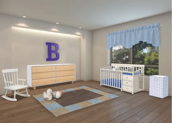 Cute Baby Boy Nursery  Design Rendering