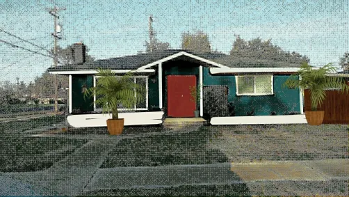 House with white brick. Islands theme