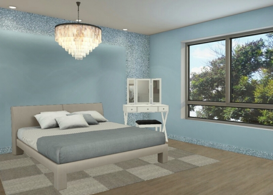 Aqua bedroom Design Rendering