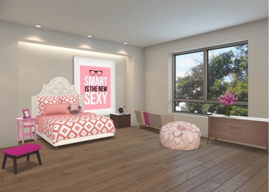 комната в розовом стиле Design Rendering