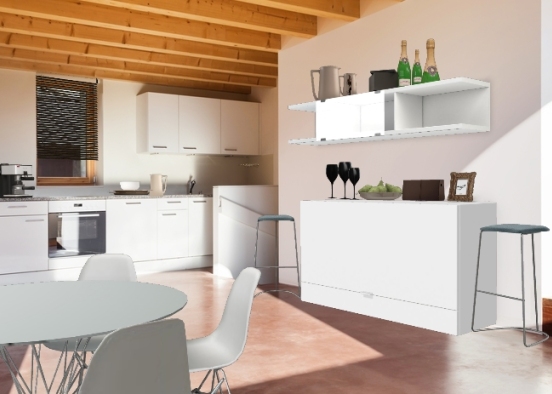 Simple kitchen Design Rendering