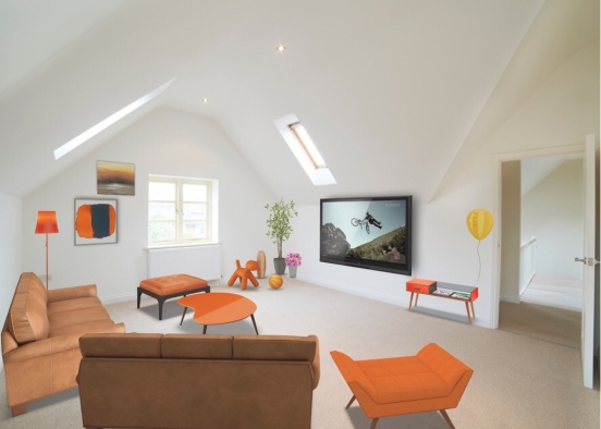 the orange 🍊 living room Design Rendering