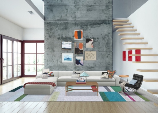 Colourful living room Design Rendering
