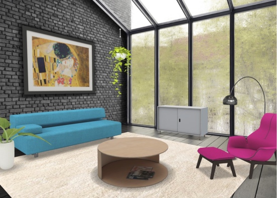 modern bright livingroom Design Rendering