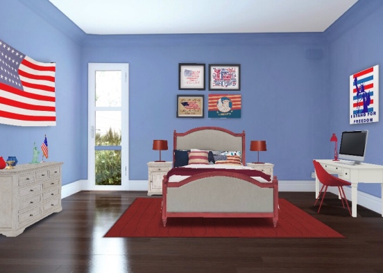 American Dream Bedroom  Design Rendering
