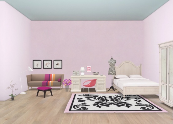 Pink bedroom (1) Design Rendering