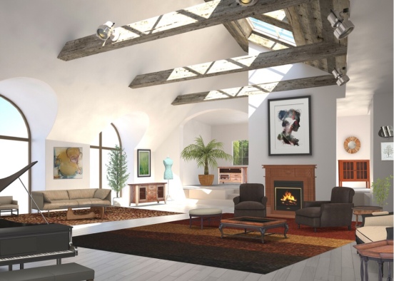 Sunlit Living room Design Rendering