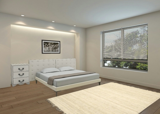 Modern beige bedroom  Design Rendering