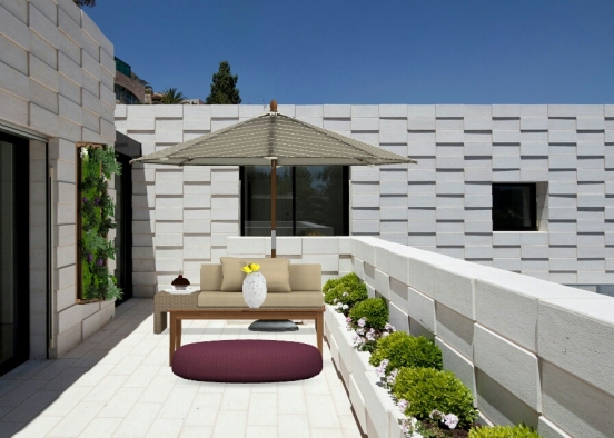 Extérieur simple - Simple Balcony Design Rendering