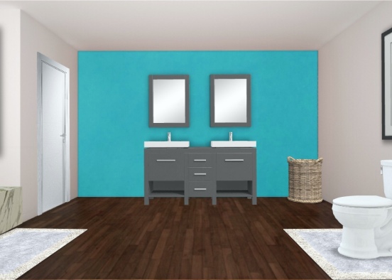 Girl studio apartment bathroom Design Rendering