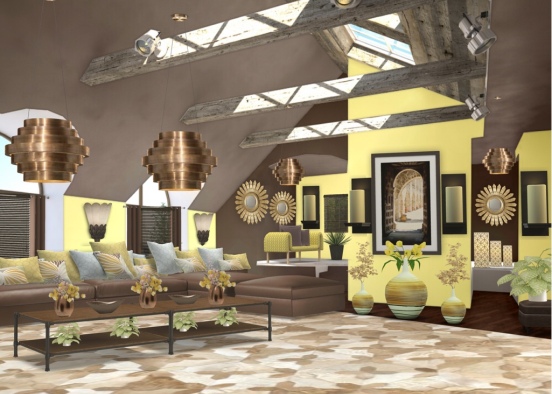 Mello yellow lounge Design Rendering