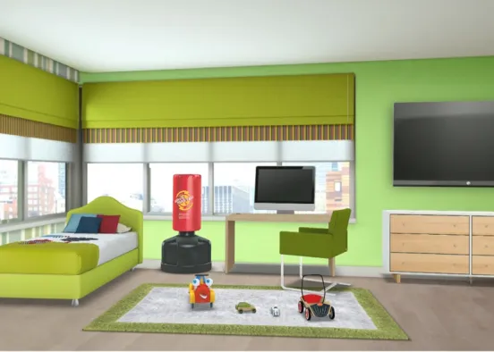 Kid’s room green Design Rendering
