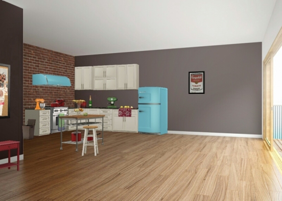Boho kitchen WIP Design Rendering