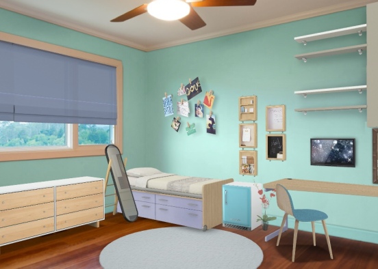 Fun teen bedroom Design Rendering