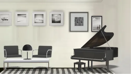  Black And White Piano Room