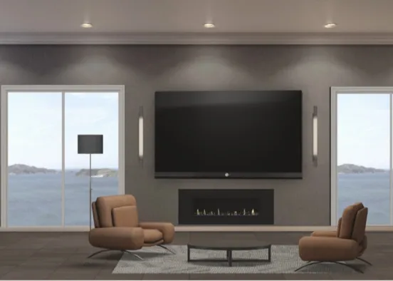 Living room . Design Rendering