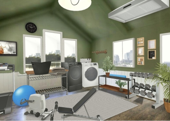 Gym and laundry room  Design Rendering