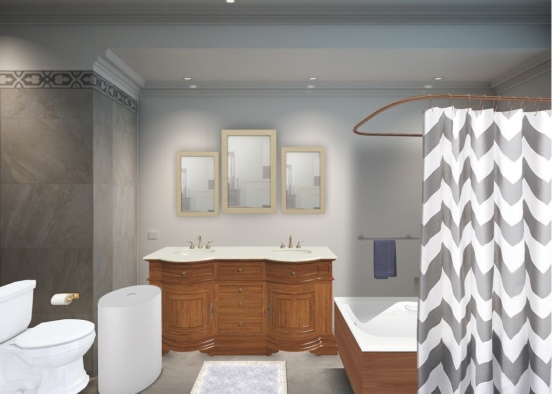 Mansion bathroom Design Rendering