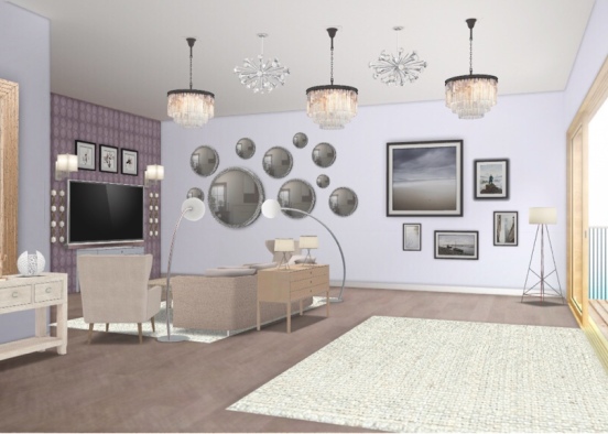 beach house living room Design Rendering