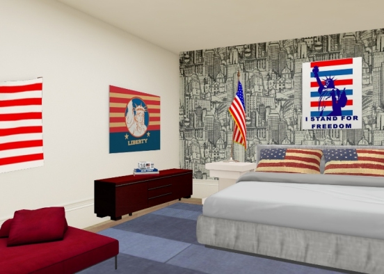 USA Bedroom. Design Rendering