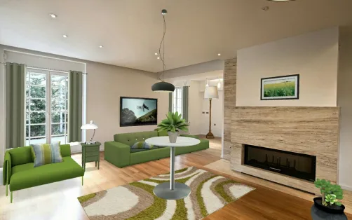 Sala de estar verde