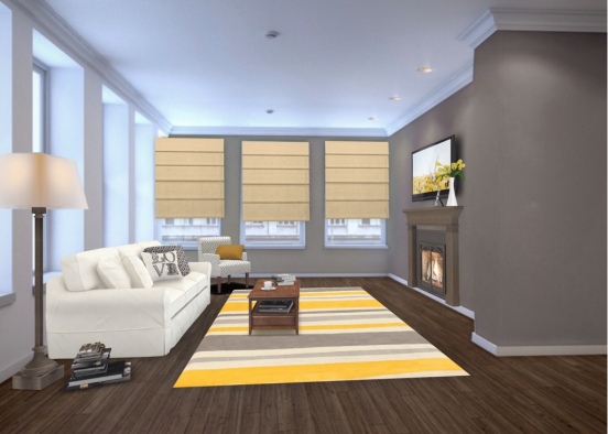 Yello Living Room  Design Rendering