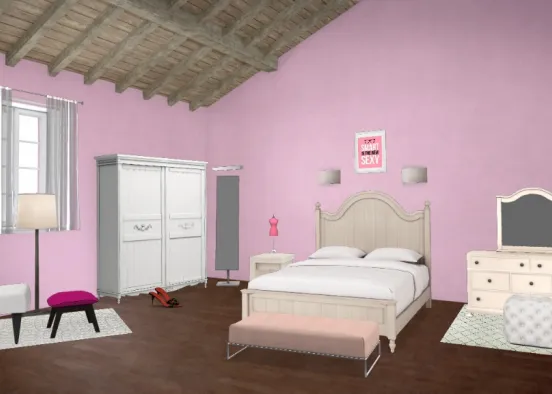 Habitación pink Design Rendering
