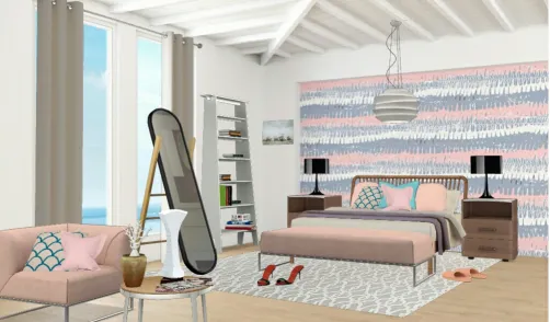 Pastel pink and blue