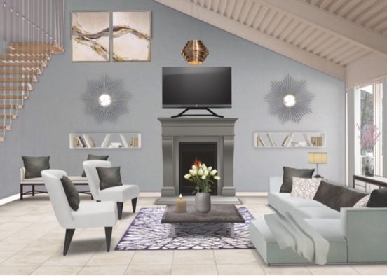 classy living room Design Rendering