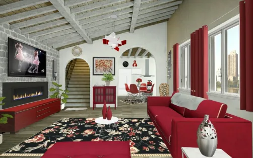 Decoração vermelha