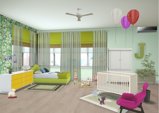 baby Room Wood  Design Rendering