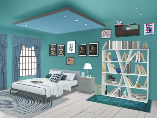Aqua bedroom 