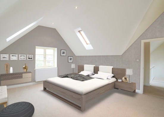 loft bedroom Design Rendering