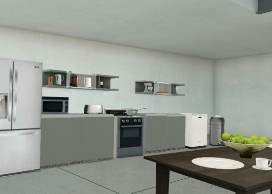 Kitchen and Dining Area Design Rendering