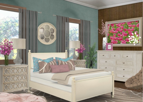 Cottage Style Bedroom  Design Rendering