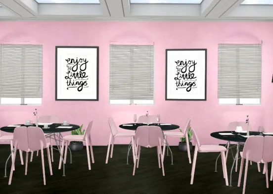 Powder Pink Cafe Design Rendering