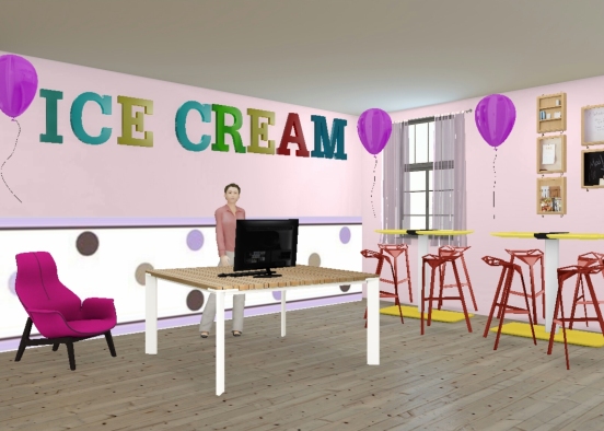 ice cream shop Design Rendering