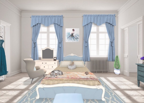 Cinderella Inspired Bedroom Design Rendering