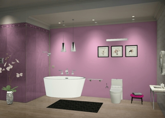 Pink bath Design Rendering