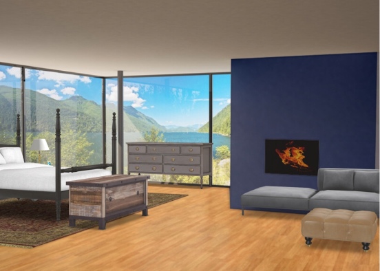 bedroom with Mountain View Design Rendering