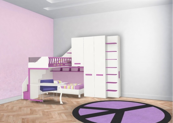 Kids Girl Bedroom  Design Rendering