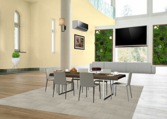 Sala de estar/jantar Design Rendering