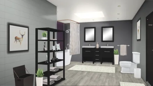 Modern black and grey bathroom