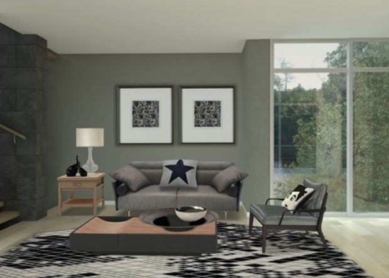 Grey Family Sitting Room 👽 Design Rendering