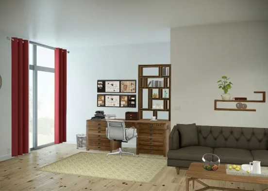 Living room/ Office Design Rendering