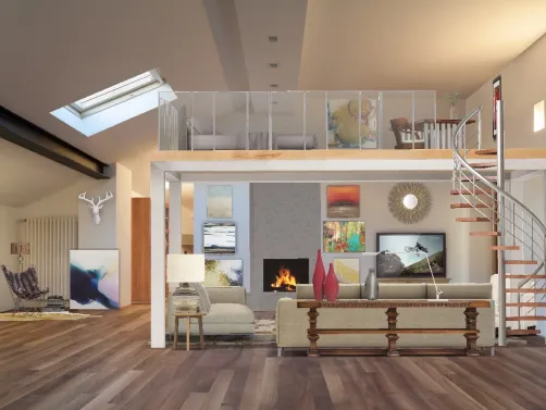 estudio en el ático